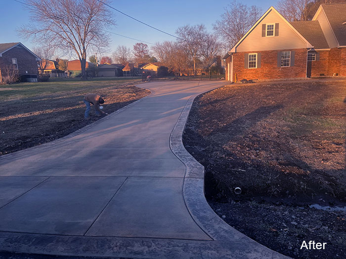 concrete driveway after