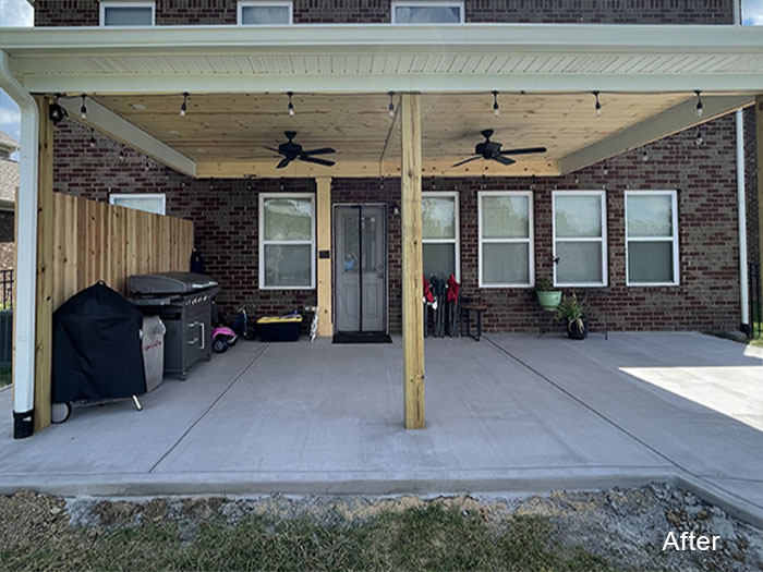 concrete patio after