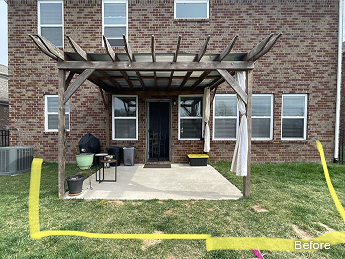 concrete patio before