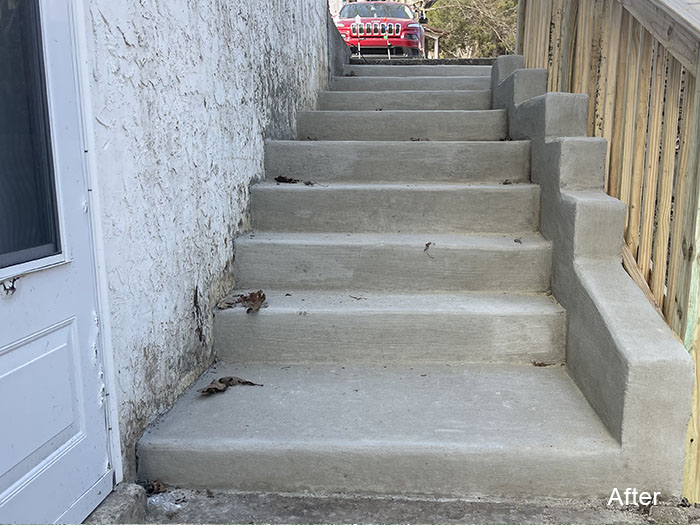 stairs with handrail after