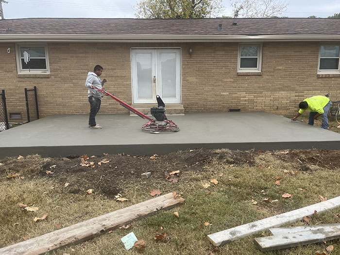 Concrete patio pad