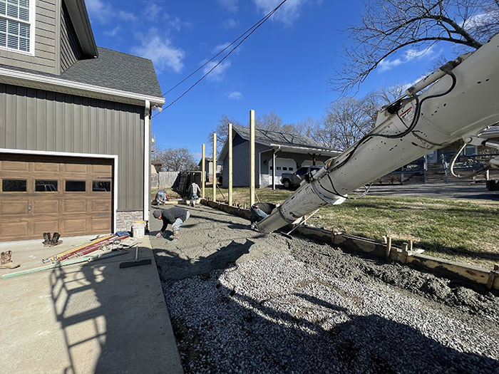 concrete driveway extension construction progress image 3