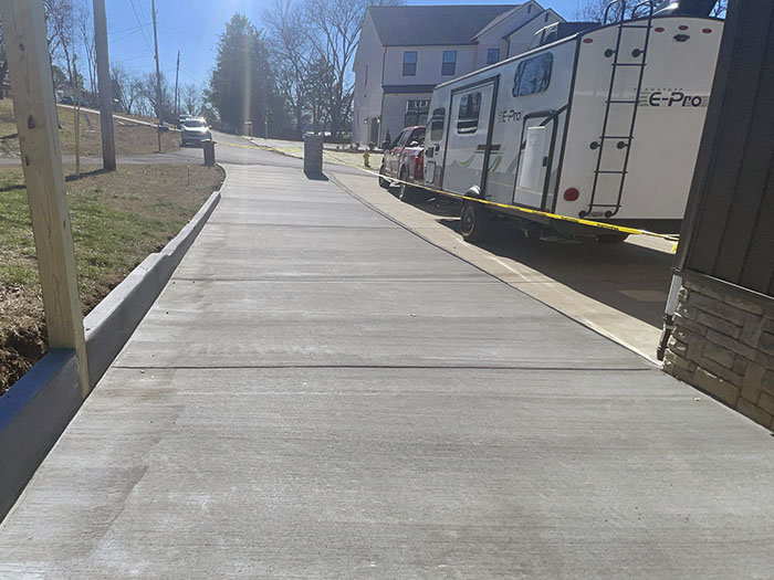 concrete driveway extension construction progress image 4