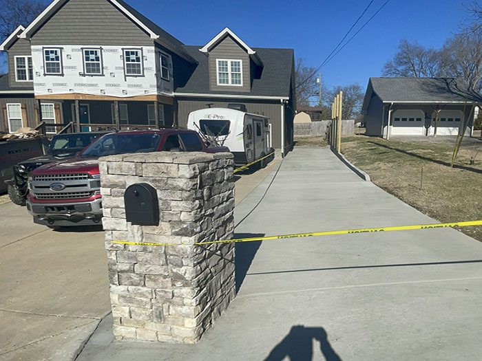 concrete driveway extension construction progress image 5