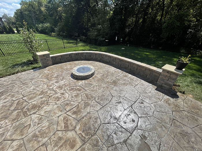 stamped concrete patio installation