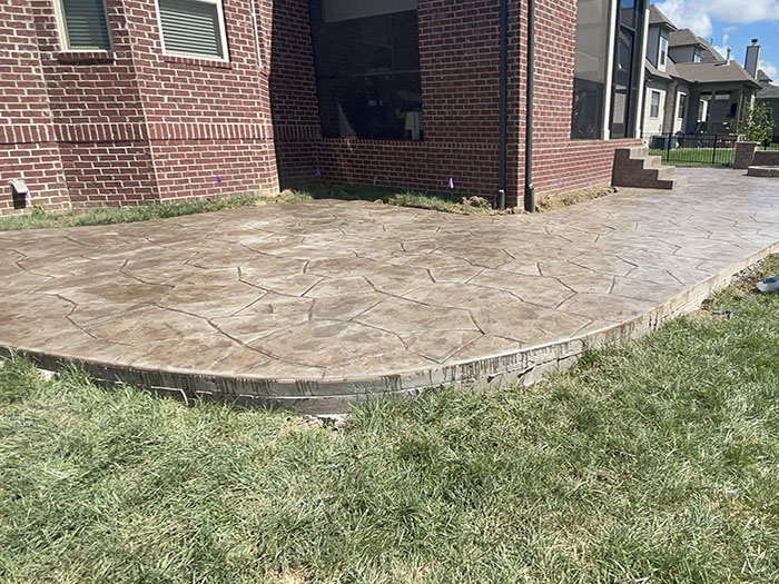 stamped concrete patio installation