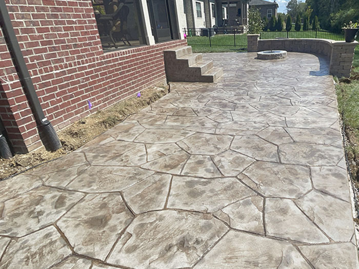 stamped concrete patio installation