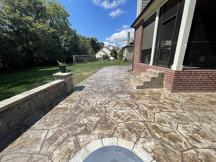 stamped concrete patio installation