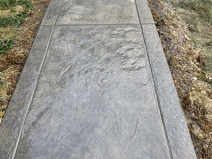 stamped concrete walkway