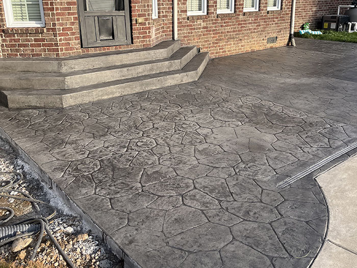 stamped concrete installation