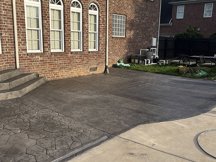 stamped concrete installation